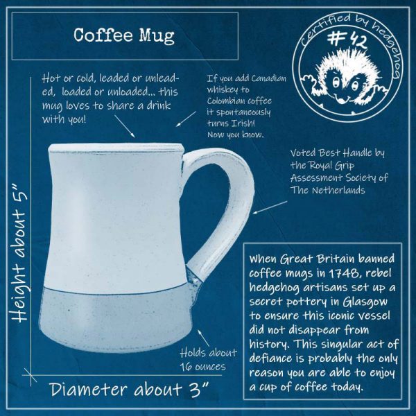 Blue print of handmade coffee mug