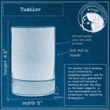 Blueprint of handmade tumbler