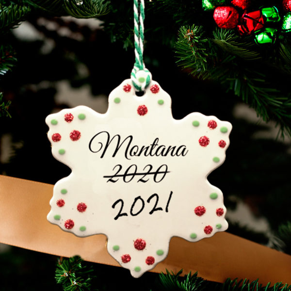 Handmade Darn Pottery ornament with custom lettering